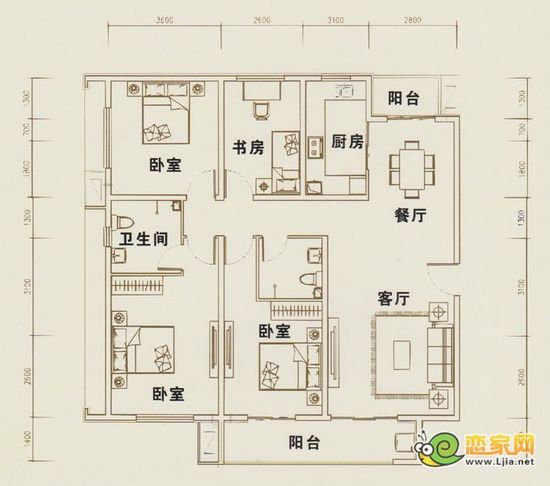 金世紀(jì)花園6#樓 四室兩廳兩衛(wèi) 建筑面積約157.27平米