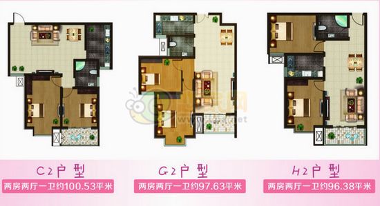 盛世鑫苑經(jīng)典兩居戶型展示