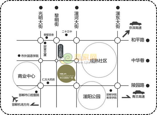 米蘭國際區(qū)位圖