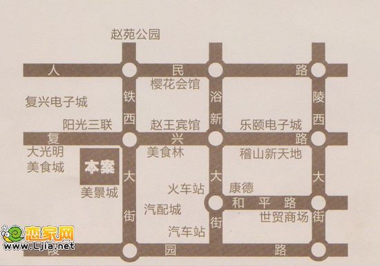 卓冠美景城區(qū)位圖