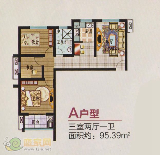 幸福馨苑特價(jià)房戶型 二室二廳一房一衛(wèi) 建筑面積92.24㎡/95.39㎡
