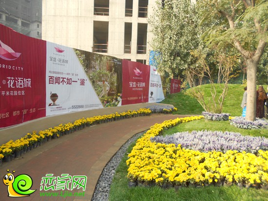 寶盛花語城售樓部沿途風光