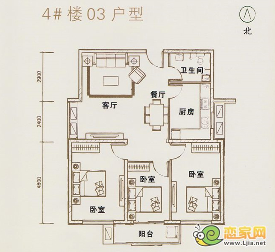 金世紀(jì)花園 三室二廳一衛(wèi)