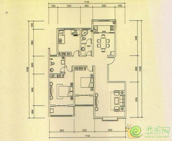 139.54㎡三室兩廳兩衛(wèi)