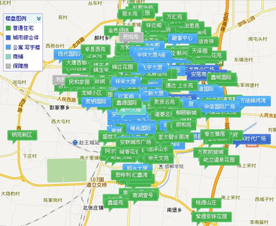 邯鄲樓市分布圖