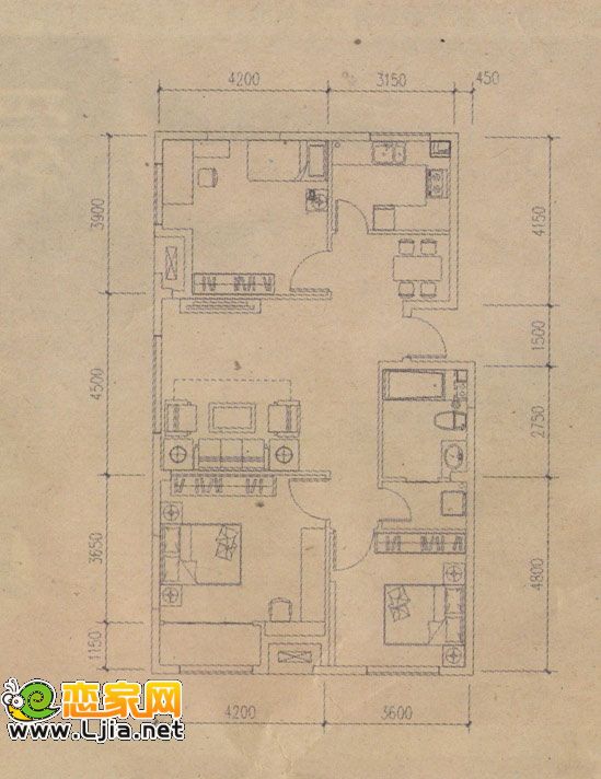 三室兩廳一衛(wèi) 133.87平米