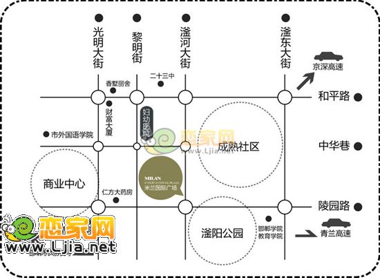 米蘭國(guó)際區(qū)位效果圖
