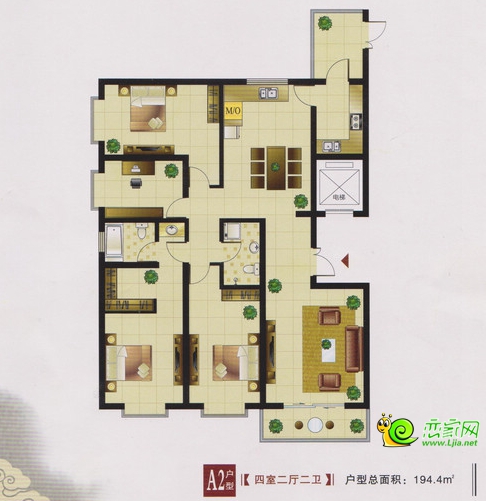 左岸楓橋194.4㎡戶型圖