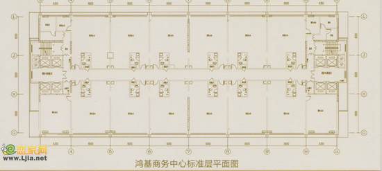 邯鄲鴻基商務(wù)中心標(biāo)準(zhǔn)層平面圖