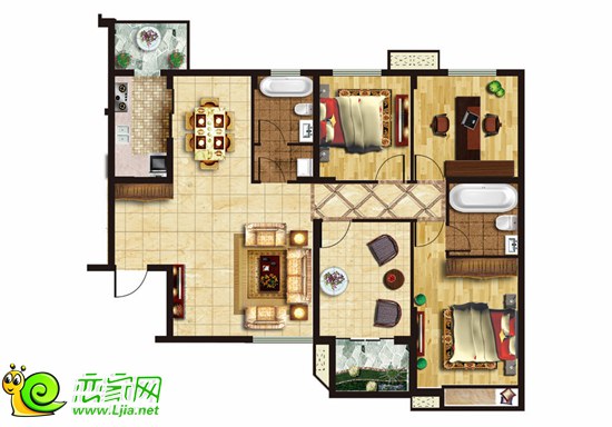 恒富天地特價房136㎡戶型圖
