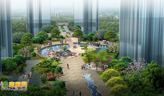 北海莊園小區(qū)內(nèi)景觀效果圖
