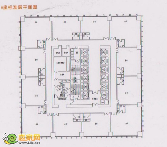 融通國際大廈項目A座寫字樓標(biāo)準(zhǔn)層平面圖