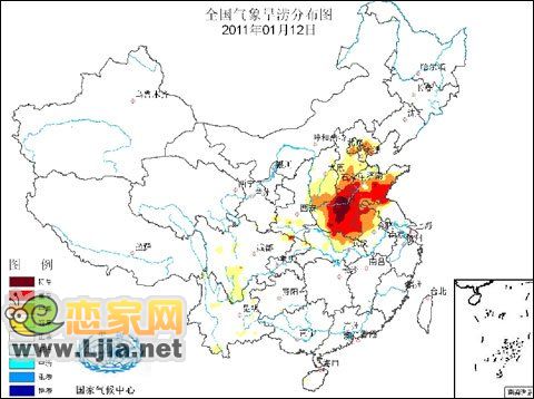全國氣象旱澇分布圖