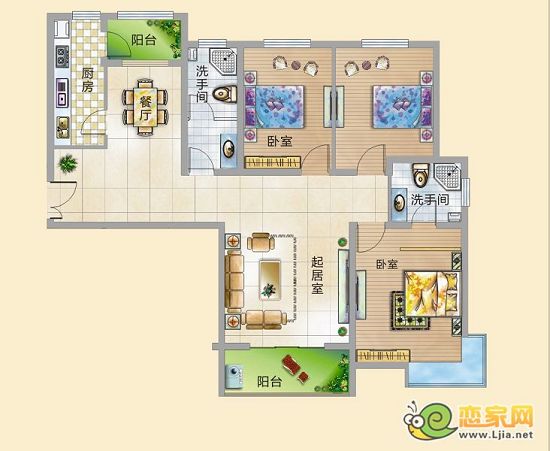 錦繡江南 三房兩廳兩衛(wèi) 約135.98㎡