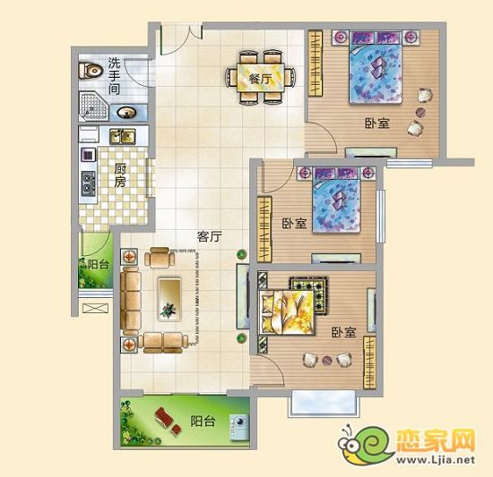 錦繡江南 三房二廳二衛(wèi) 114.75㎡