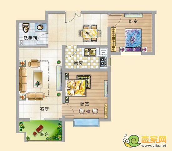 錦繡江南  兩房兩廳一衛(wèi)  月80.96㎡