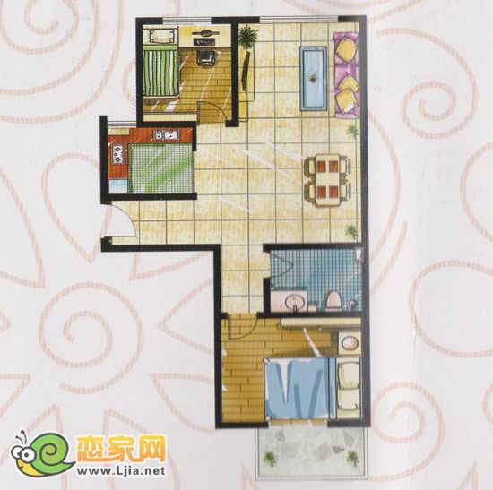天悅名苑 F3/G1戶型 兩室兩廳一衛(wèi) 約99.45㎡/104.4㎡
