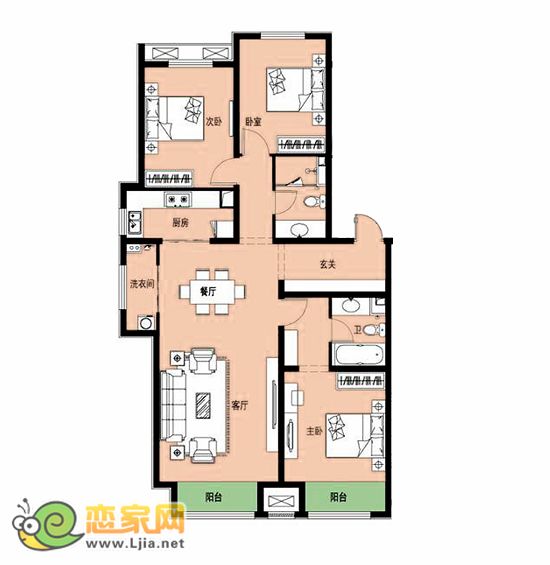 龍仕公園里4#戶型 面積約138㎡