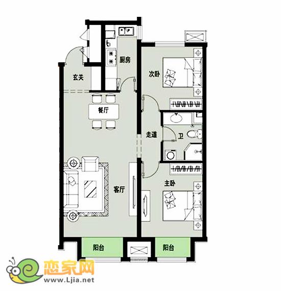龍仕公園里4#戶型 面積約90㎡