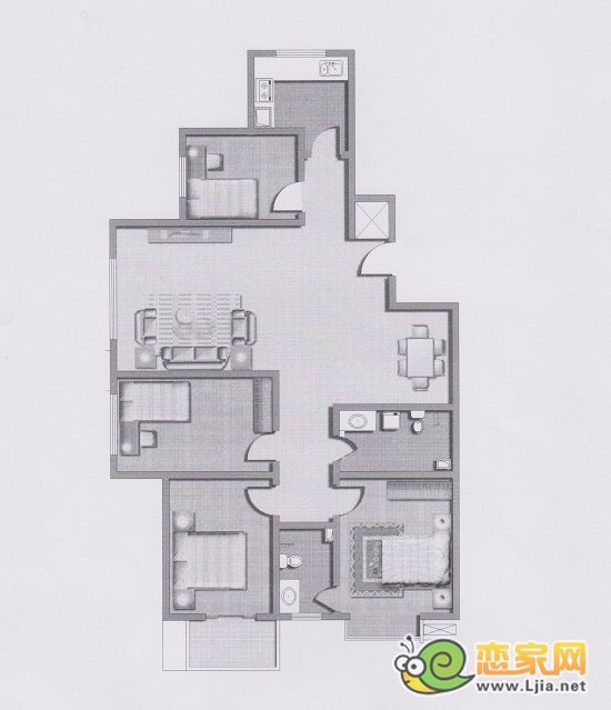 天悅名苑經(jīng)典四居室 面積約175㎡