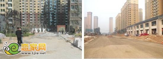 園區(qū)內(nèi)道路                                             小區(qū)南側(cè)規(guī)劃路