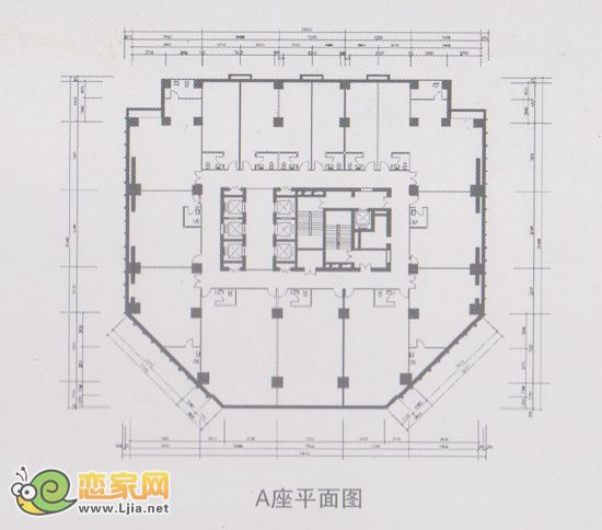 天悅名苑A棟寫字樓平面戶型圖