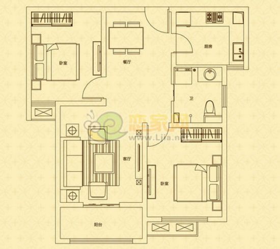 站南旺角A10戶型 兩室兩廳一衛(wèi) 92.24㎡