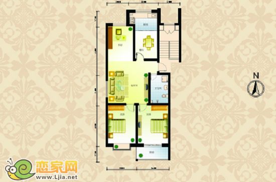 經(jīng)典戶型 三室兩廳一衛(wèi)  建筑面積約108平米