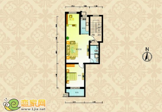 溫馨戶型  兩室一室一衛(wèi)  建筑面積約78平米