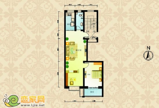 溫馨戶型  兩室一廳一衛(wèi)  建筑面積約76平米