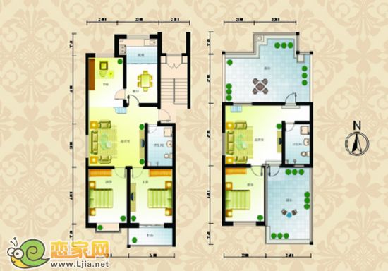 經(jīng)典戶型  四室三廳兩衛(wèi) 建筑面積約160平米