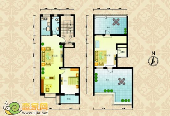 溫馨戶型 兩室兩廳一衛(wèi)  建筑面積約106平米