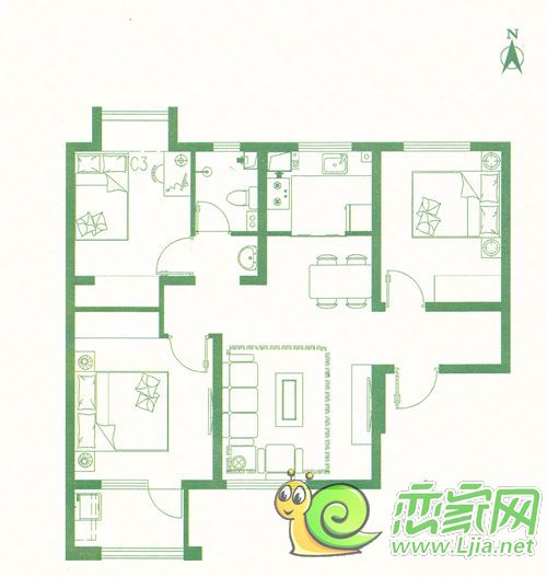 阿爾卡迪亞陽光苑團購戶型  96.06平米