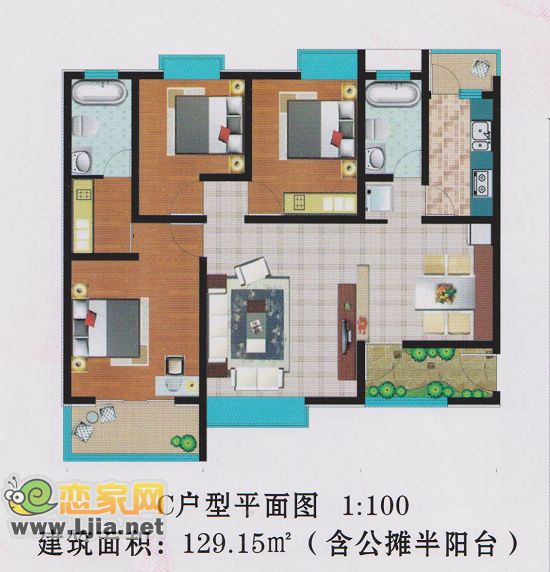 面積129.15平米