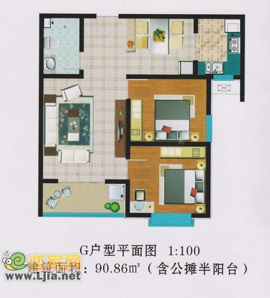 面積：90.86平米