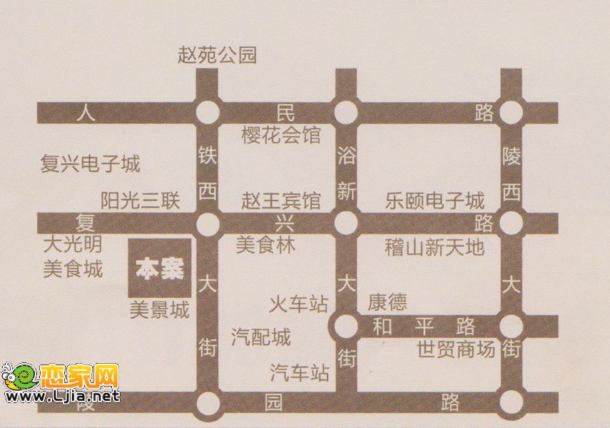 卓冠美景城區(qū)位圖