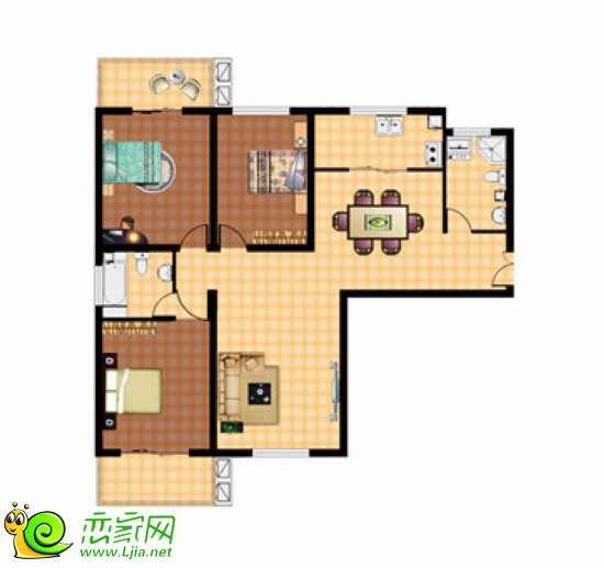 上都名苑團(tuán)購戶型 三室兩廳兩衛(wèi) 面積約138.86㎡