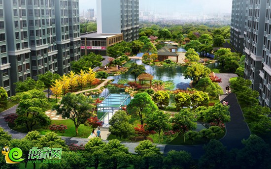 現(xiàn)代華府園內景觀
