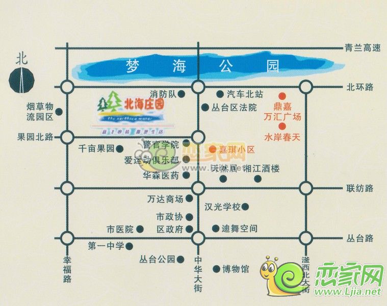北海莊園區(qū)位圖