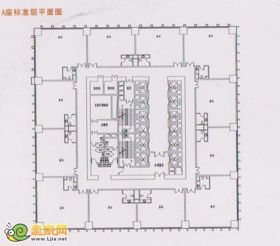 A座標準層平面圖