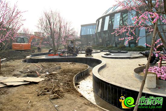 恒大名都售樓部外的小花園