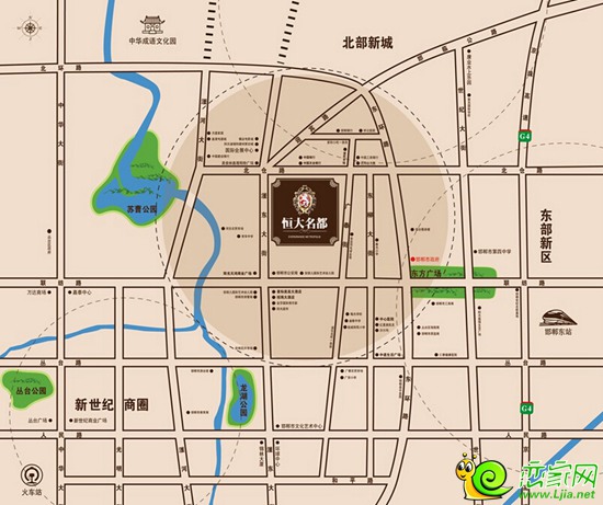 恒大名都區(qū)位圖