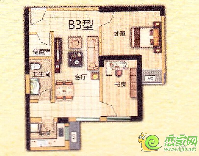連城別苑69平方米戶型圖