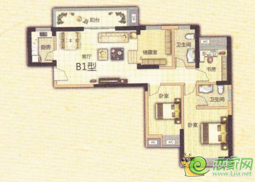 連城別苑110平方米戶型圖