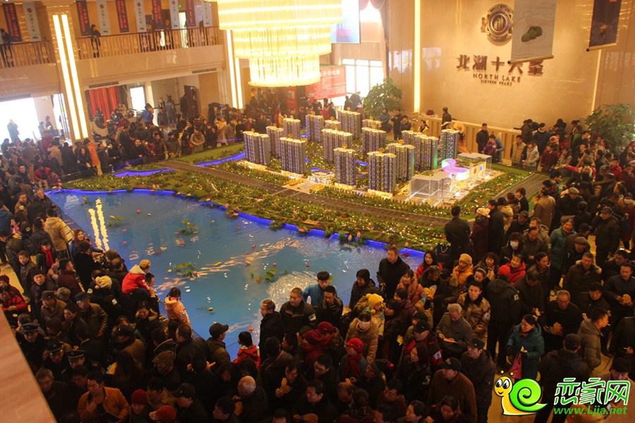 北湖十六峯售樓部圍得水泄不通