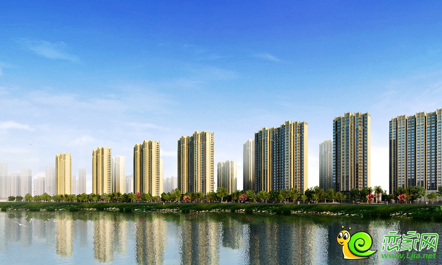 美的時(shí)代城沿河景觀效果圖