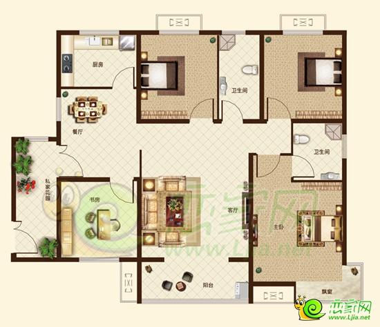 錦繡江南10#139㎡戶型圖