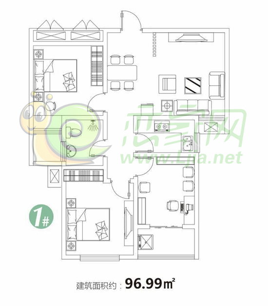 慧谷——鼎盛苑96㎡戶型圖