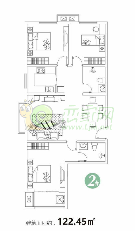 慧谷——鼎盛苑122㎡戶型圖