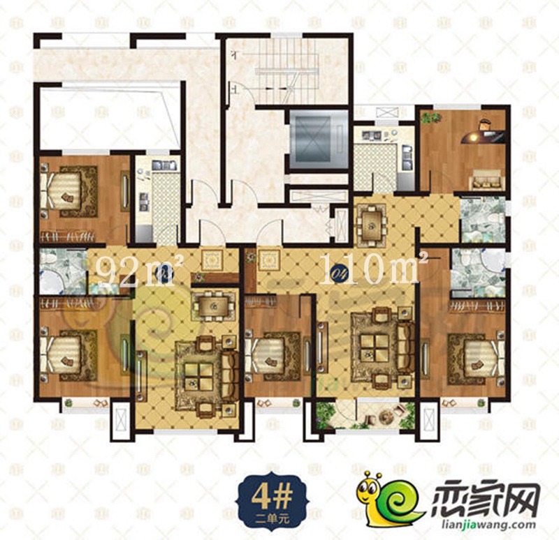 錦悅觀邸4#2單元戶型圖